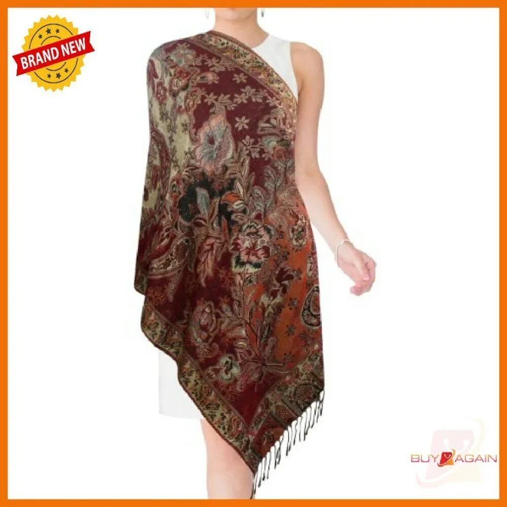Reversible Rayon Scarf 27.5x69 Inches Thick Silky Wrap